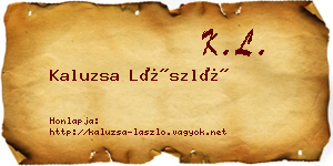 Kaluzsa László névjegykártya