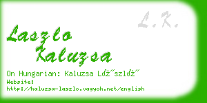 laszlo kaluzsa business card